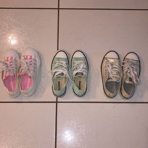 Three pairs of Converse (all size 12Y)